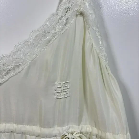Vintage Givenchy Intimates Silk Blend Night Gown Lace Trim Coquette Whimsy Fairy - Picture 3 of 9